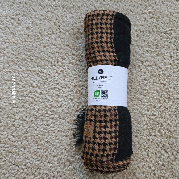 BILLYBELT Accessories - NWT BILLYBELT 100% Wool Houndstooth Scarf Lightweight French France